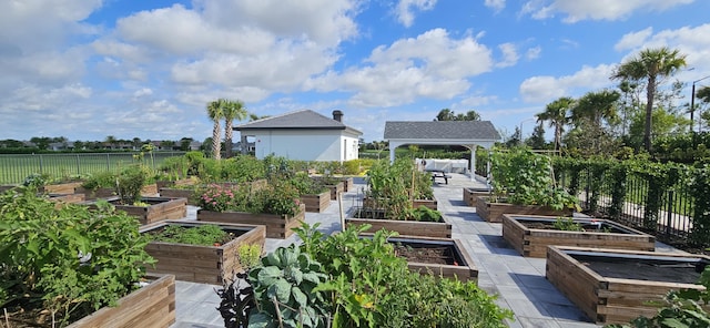 view of yard with a gazebo and outdoor lounge area