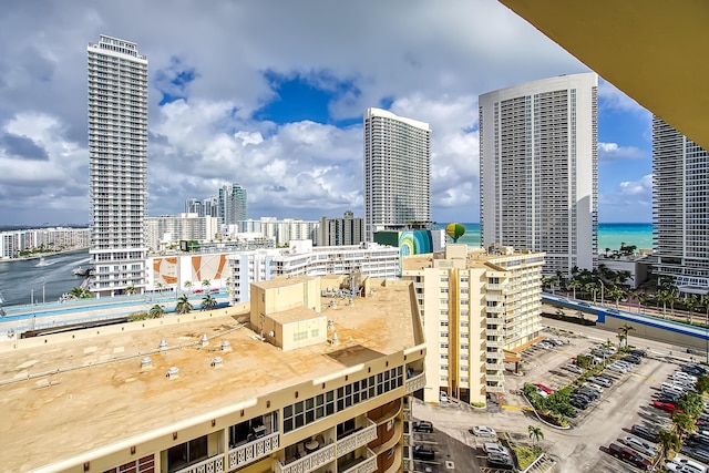 property's view of city with a water view