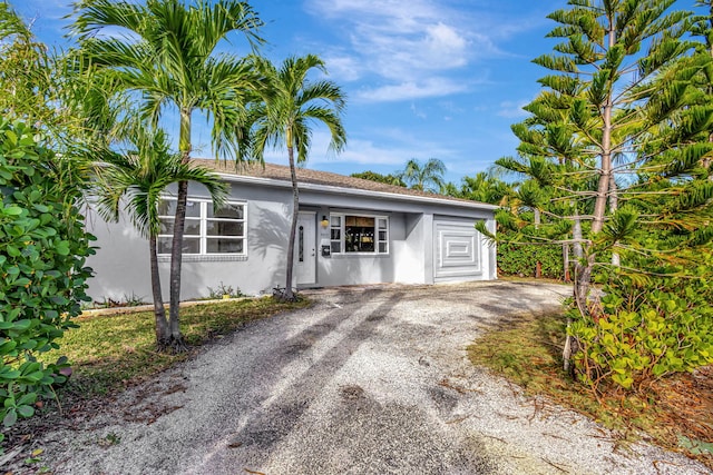 view of single story home