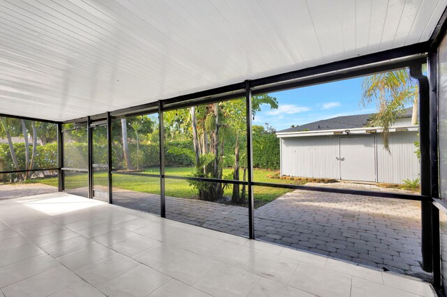 view of unfurnished sunroom