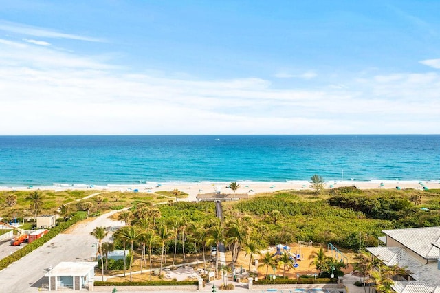 water view featuring a beach view