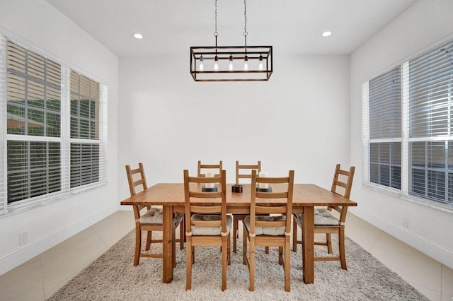 view of tiled dining room