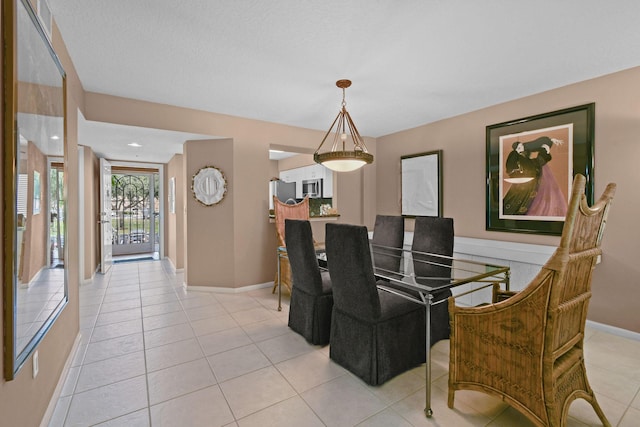 view of tiled dining space