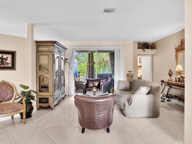 view of tiled living room