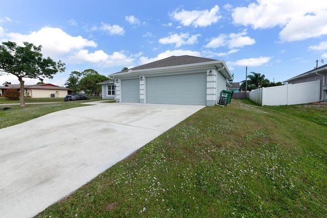 view of side of home with a yard