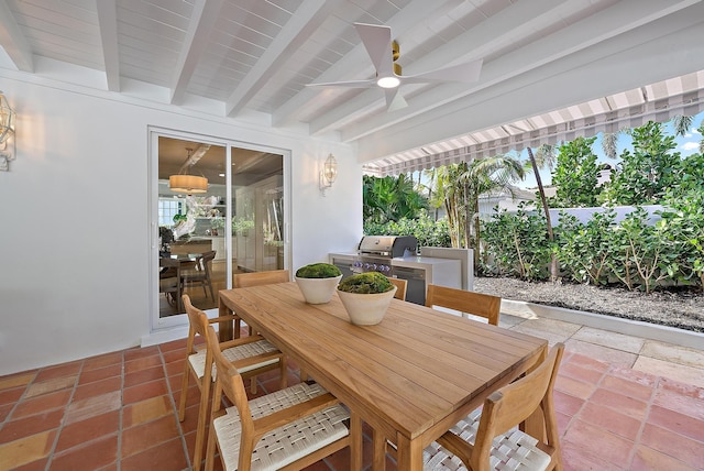 view of patio / terrace with area for grilling and an outdoor kitchen