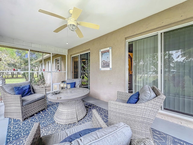 view of patio / terrace with ceiling fan