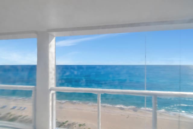 view of water feature featuring a view of the beach