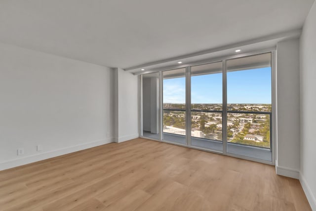 unfurnished room featuring light wood-type flooring