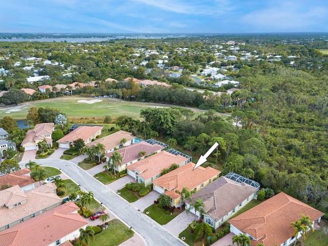 bird's eye view with a residential view