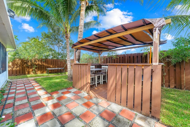 view of patio / terrace with exterior bar