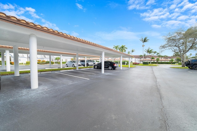 view of car parking featuring a carport