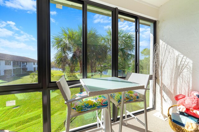 room details featuring a water view