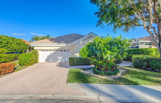 view of front of house with a garage