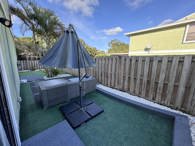 view of patio featuring an outdoor hangout area