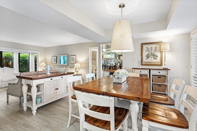 dining room featuring light hardwood / wood-style floors