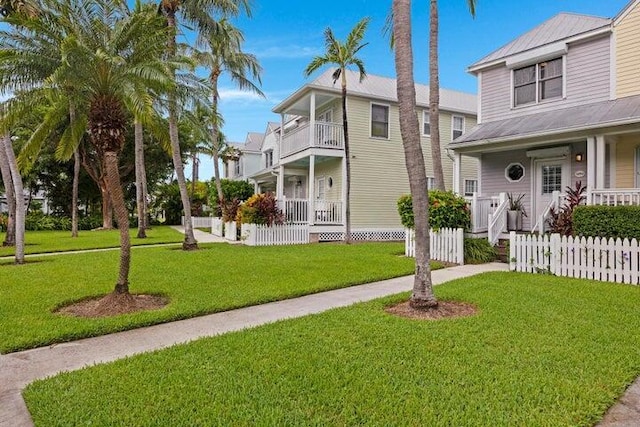 view of front of property with a front lawn