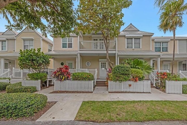 view of property with covered porch