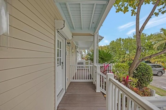 balcony featuring a porch