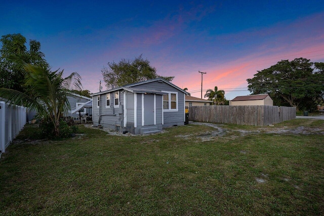 exterior space with a lawn