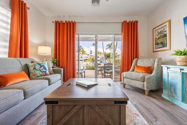 living room featuring hardwood / wood-style floors