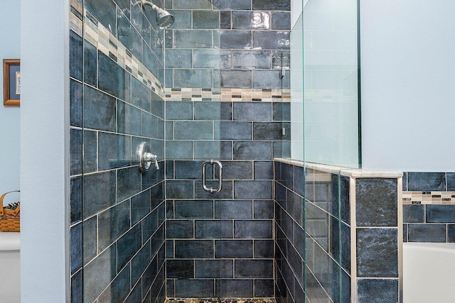 bathroom featuring walk in shower