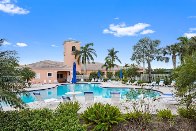 view of pool with a patio