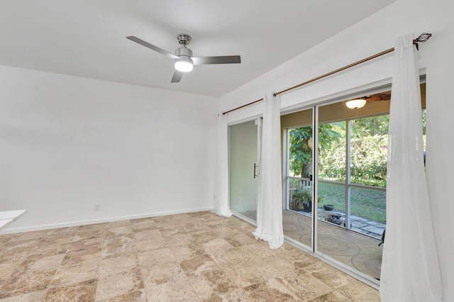 empty room featuring ceiling fan