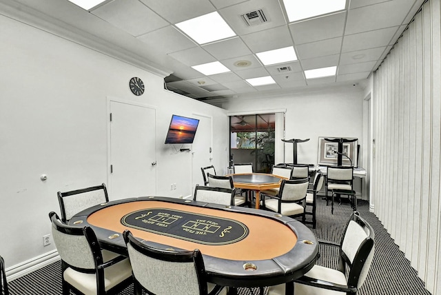 7676 Lexington Club Blvd Unit A, Delray Beach, FL 33446 - dining room with baseboards, carpet, and a drop ceiling