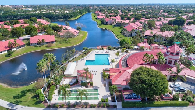 7676 Lexington Club Blvd Unit A, Delray Beach, FL 33446 - aerial view of residential area featuring a large body of water and a pool
