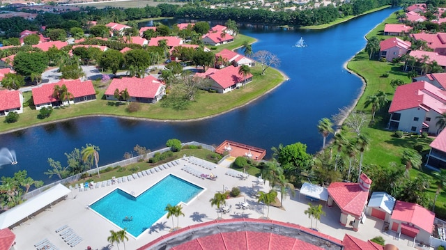 7676 Lexington Club Blvd Unit A, Delray Beach, FL 33446 - aerial perspective of suburban area featuring a large body of water and a pool
