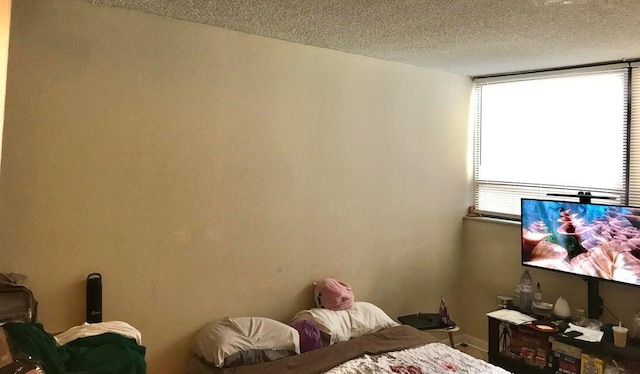 bedroom featuring a textured ceiling