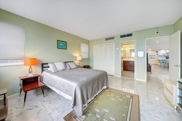 bedroom featuring a closet