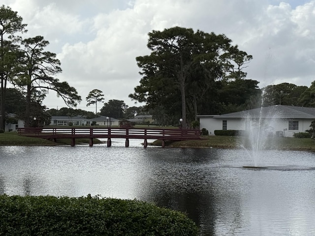 view of property's community with a water view