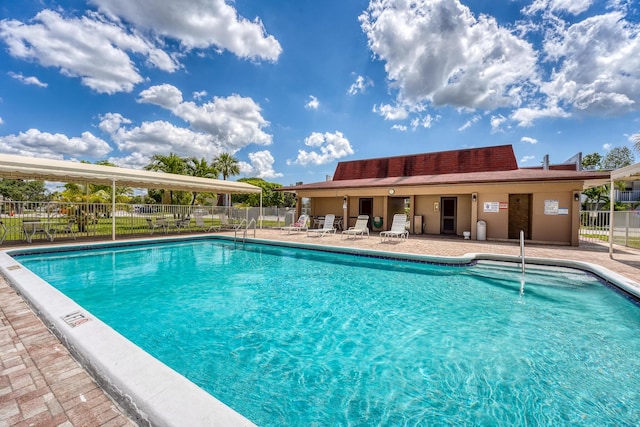 view of pool with a patio