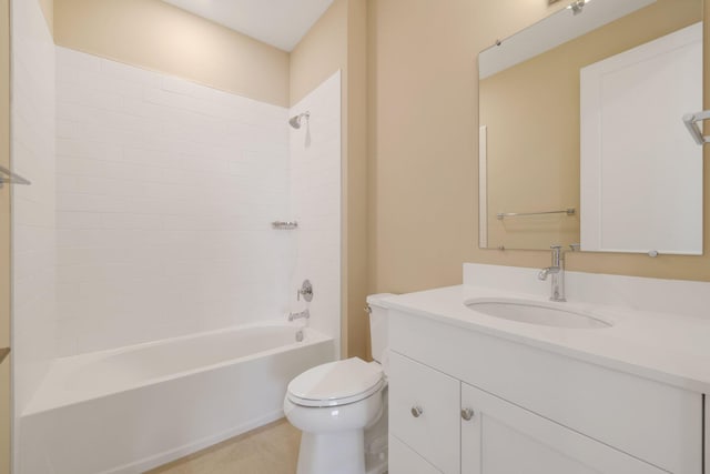 full bathroom with vanity, toilet, and shower / bath combination