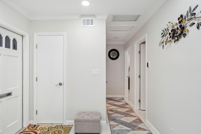 entrance foyer featuring crown molding