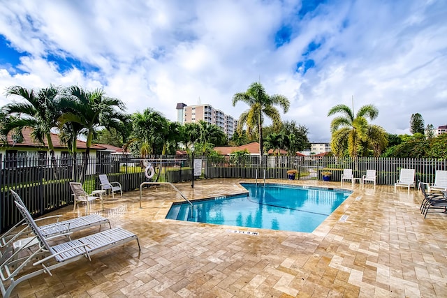 view of pool with a patio