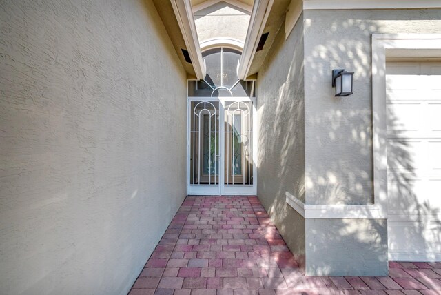 entrance to property with a garage