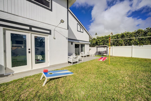 view of yard featuring a patio and an outdoor living space