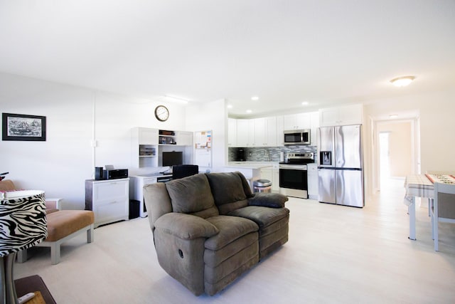 living room featuring light hardwood / wood-style floors