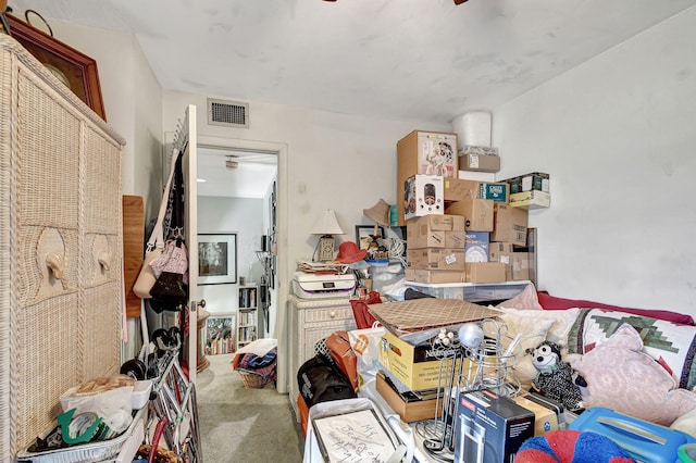 miscellaneous room featuring carpet flooring