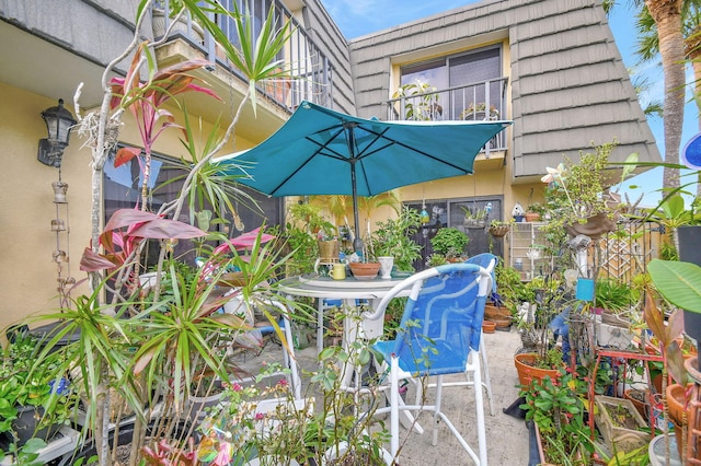 view of patio / terrace featuring a balcony