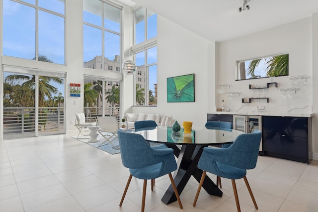 view of tiled dining area