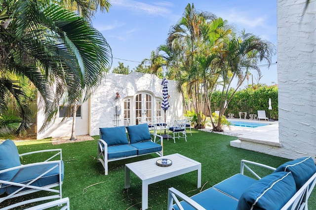 view of patio featuring an outdoor hangout area