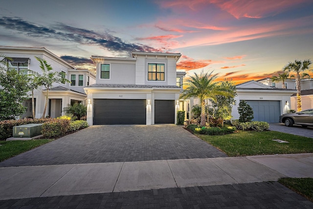 view of front of home featuring a garage