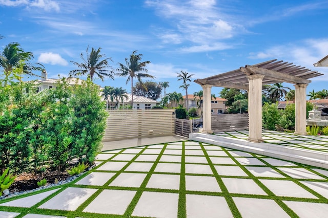 view of patio with a pergola