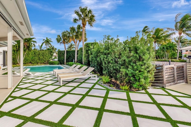 view of pool featuring a patio