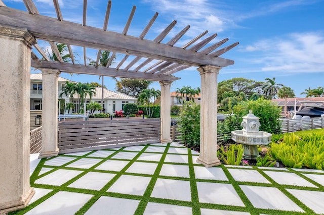 view of patio / terrace featuring a pergola