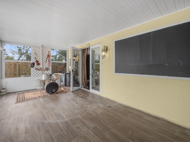 view of unfurnished sunroom